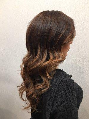 Subtle balayage to give her color dimension