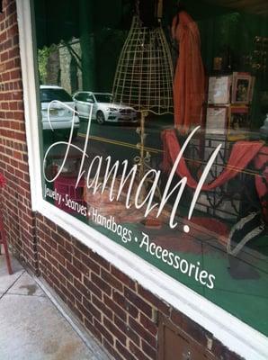 Our window displays change all the time, but it's still Hannah!