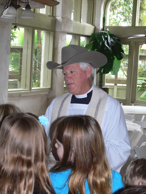 We love our Father Dale.  This hat was his birthday present from the children.