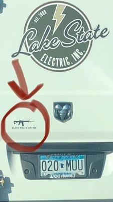 "Black Guns Matter" on company vehicles.