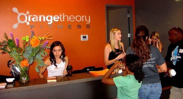 Welcomed by our friendly staff to help you get started! Come join the Orangetheory Team!