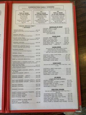 Menu side 2