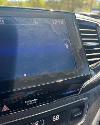 Defective infotainment screen on a 2022 Ridgeline.