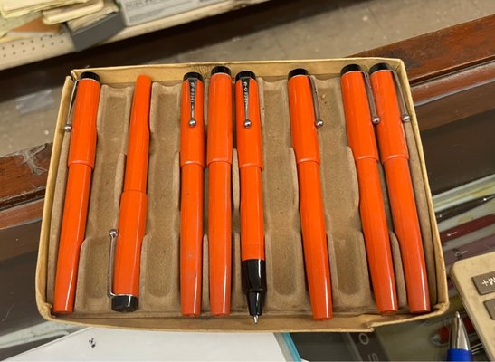 The "Big Red" ball point pens from the 1970s