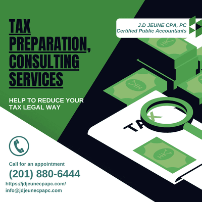 Call us for your tax preparation or planning for a consultation.