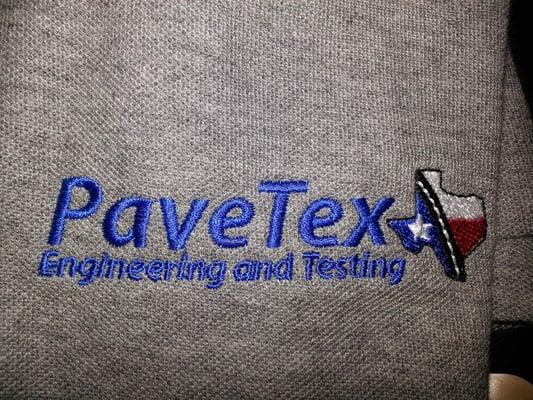 PaveTex logo embroidey: polos and work wear that is embroidered screams professionalism and trust BEFORE your staff says a word.