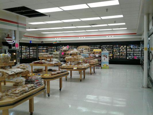 Long view of Deli, cheeses, yogurt, butter, etc.