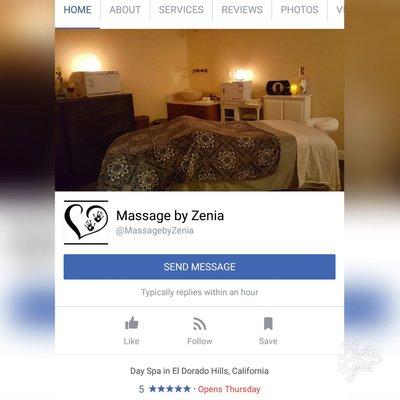 Follow Massage by Zenia on Facebook @MassagebyZenia https://www.facebook.com/MassagebyZenia/