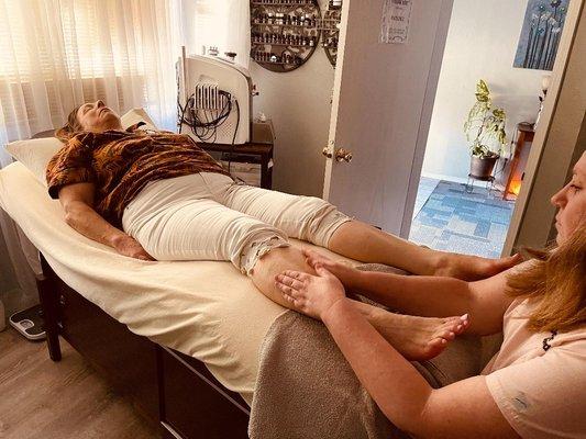 Enjoy relaxing music, essential oils, and our heated table during your Reflexology session