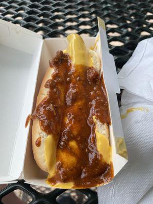 Chili cheese dog