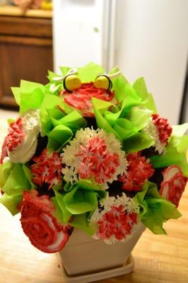 Flower bouquet with Whipping Cream CupCake...