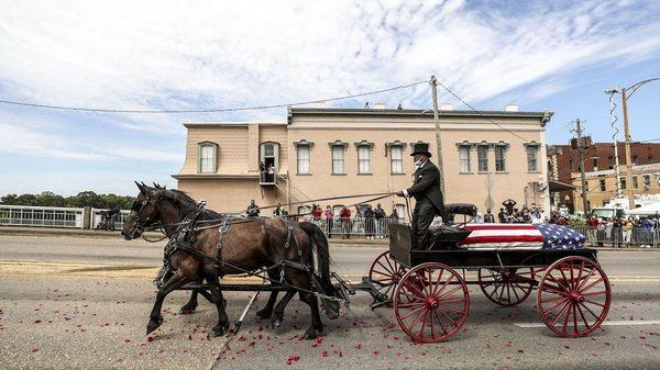 Horse-drawn funeral carriages