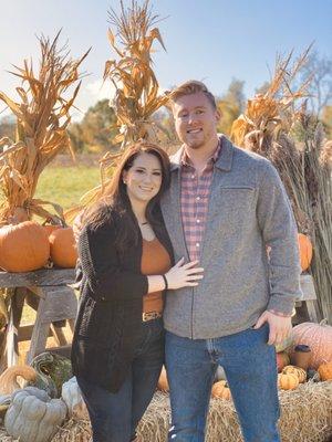 The Pickard Farm backdrop to our photo.