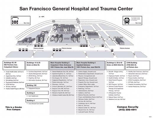 ZSFG Adult Urgent Care Center Map