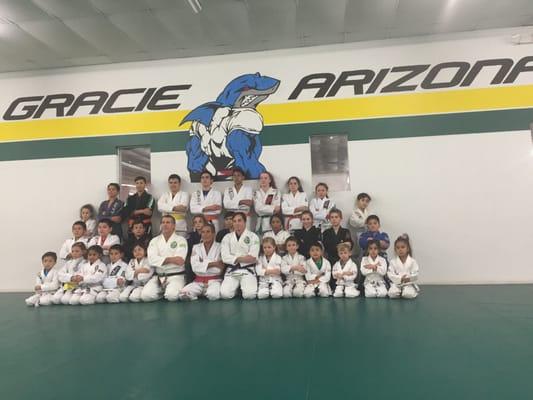 Kids after attending a seminar taught by Relson Gracie