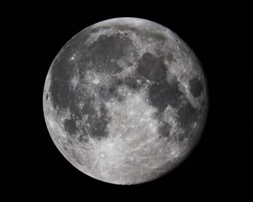 The Full Moon through the 8" telescope.