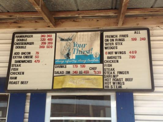 The K's Korner menu