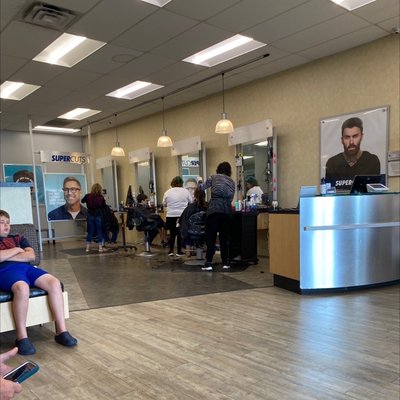 People getting haircuts.