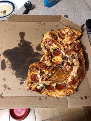 How my pizza was delivered.