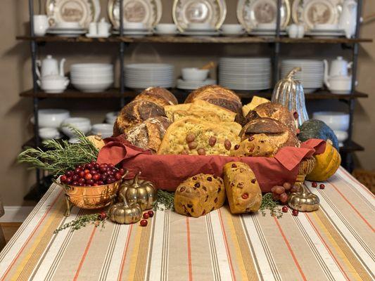 Bread selection for a Family Thanksgiving Feast