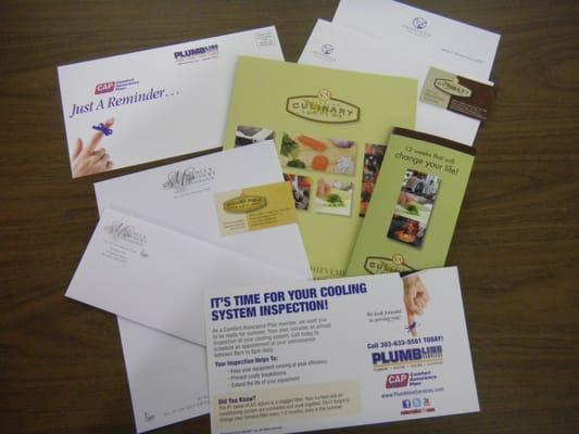 Postcards, Brochures, Letterhead, Envelopes, Business cards we got you covered!