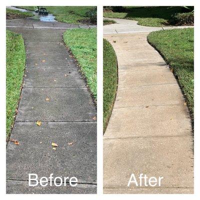 Walkways pressure wash