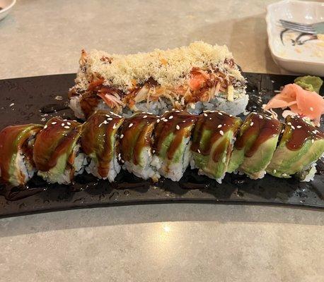 Volcano roll and dragon roll