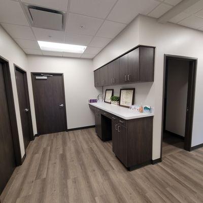 Interior view of our sleek new clinic location at 450 N Standridge Blvd Ste 202 in Anna. Come check it out for yourself! 972-905-3919