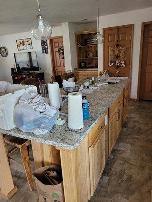 Cleaned, dusted, polished kitchen.