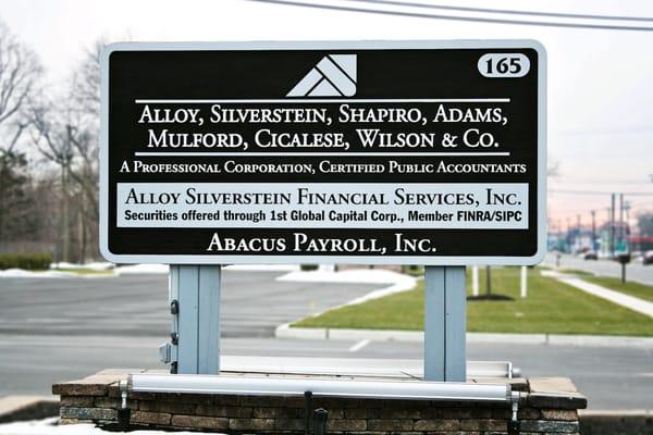 Hammonton Alloy Silverstein Group sign on White Horse Pike in uptown Hammonton