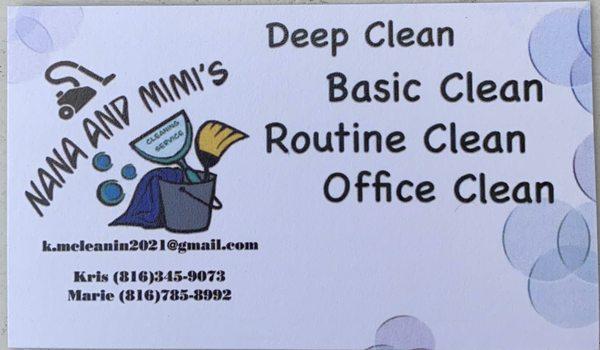 Nana & Mimi’s Cleaning Service