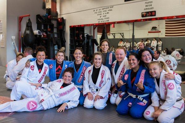 BJJ is for everyone! Many of the ladies learn self-defense while they get fit. Female instructors & women-only classes available.