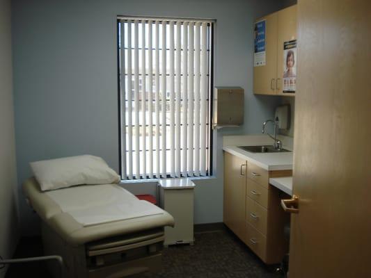 One of 15 exam rooms in the Family Health Care Clinic.