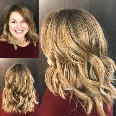 Combination of Hair Painting Balayage, and Babylights for Grey Blending