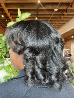 Scalp Treatment, Wash, Styled with Curls