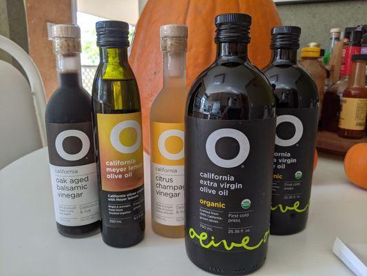 Olive oil, vinegar, etc.