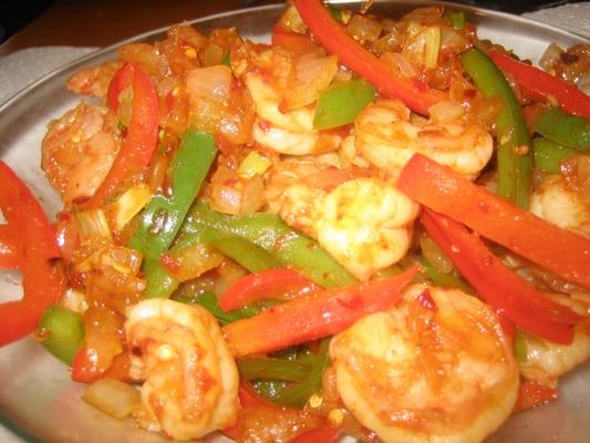 Chili Garlic Shrimp with peppers