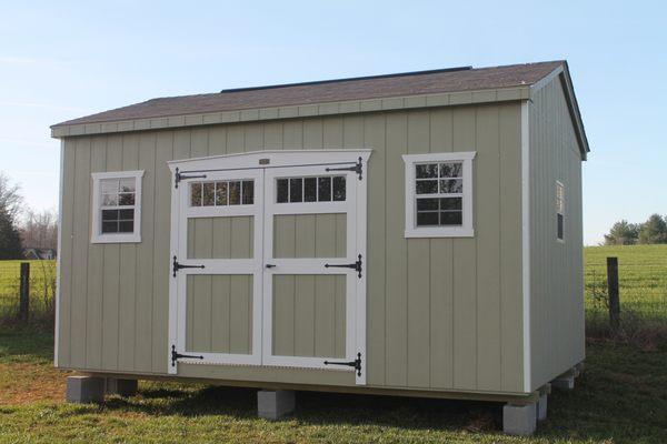 12 x 16 x 8 Cottage with Transom Double Doors