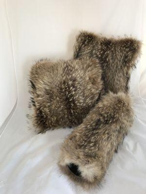 Fur pillows made from a fur coat.