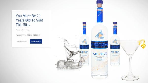 Consumer Product Website Design for Medea Vodka.