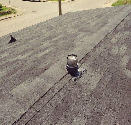 New shingled roof installed