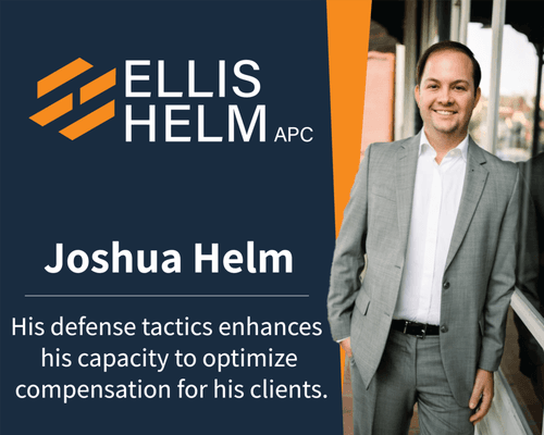 Joshua Helm's defense tactics enhances his capacity to optimize compensation for his clients.