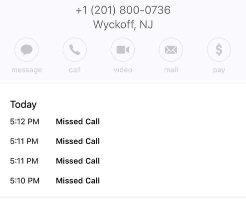 Excessive amount of calls in a 2-minute period