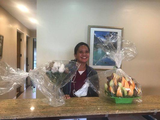 Our very own PA Kathleen Laurel received flowers on Mother's Day from our patients!