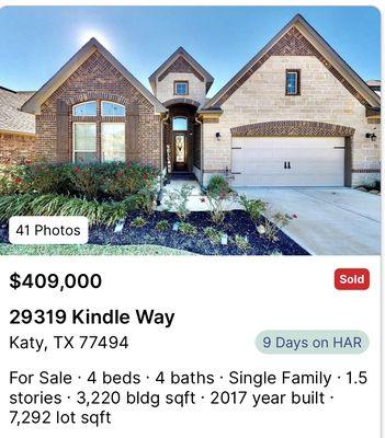 Katy, Texas SOLD!