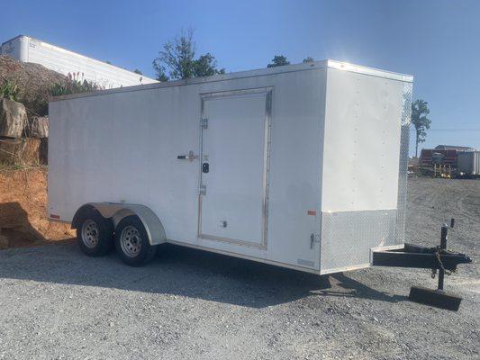 7 X 16 Enclosed Cargo Trailer w/ E Track and Set up to haul motorcycles