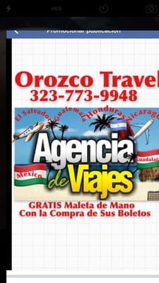 Orozco Travel Su Agencia Favorita por 25 Años.Viaja a Todas Partes de Mexico y Centro y Sur America, USA 323-773-9948.