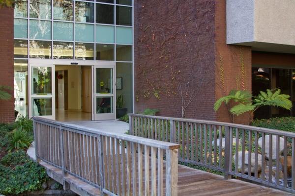 And here is the bridge leading up to the front door of our building.