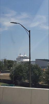 Ship view from entrance street