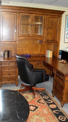 Hekman L-Desk with Hutch $1595 Chair $85